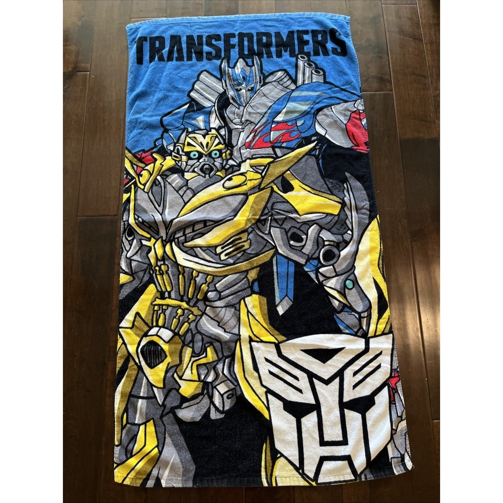 Transformers Beach Towel 2014 29" x 53" Optimus Prime Bumblebee Kids Bath Towel